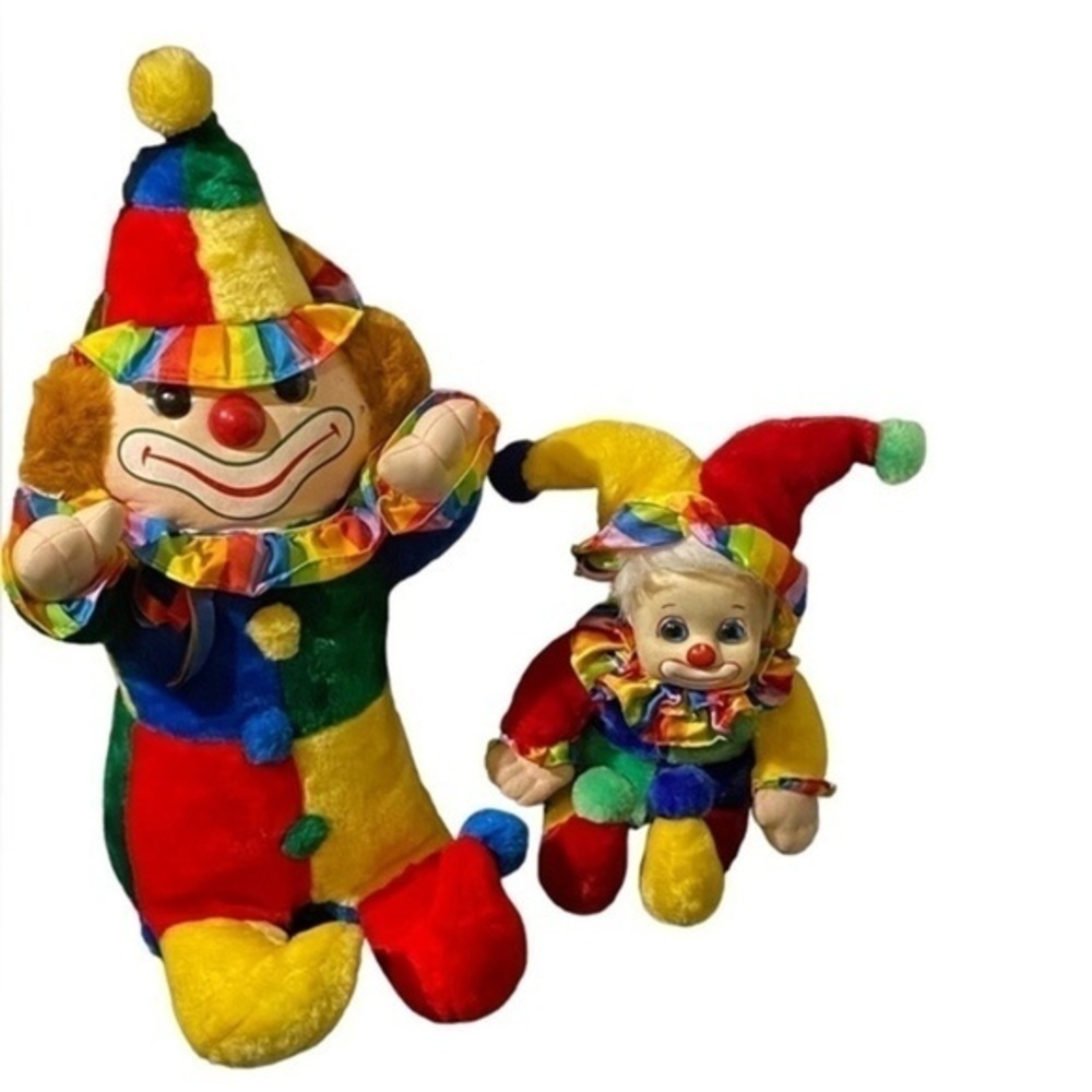 VINTAGE 1982 A&B Clown Plush Lot of 2 - Good Vintage condition - See pictures​​​